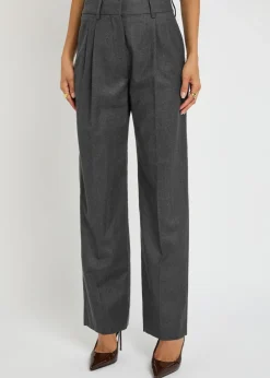 Fox pleated wool trousers