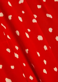 Fox polka-dot straight-leg silk trousers