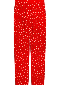 Fox polka-dot straight-leg silk trousers