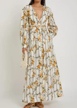 Frambuesa floral-print linen maxi dress