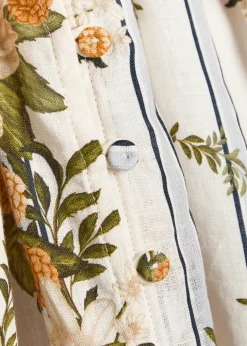 Frambuesa floral-print linen maxi dress