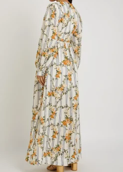 Frambuesa floral-print linen maxi dress