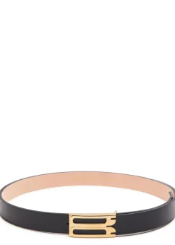 Frame grained leather belt