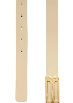 Frame grained leather belt