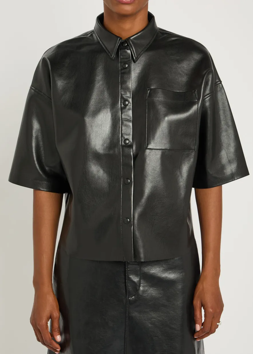 Frances faux leather shirt
