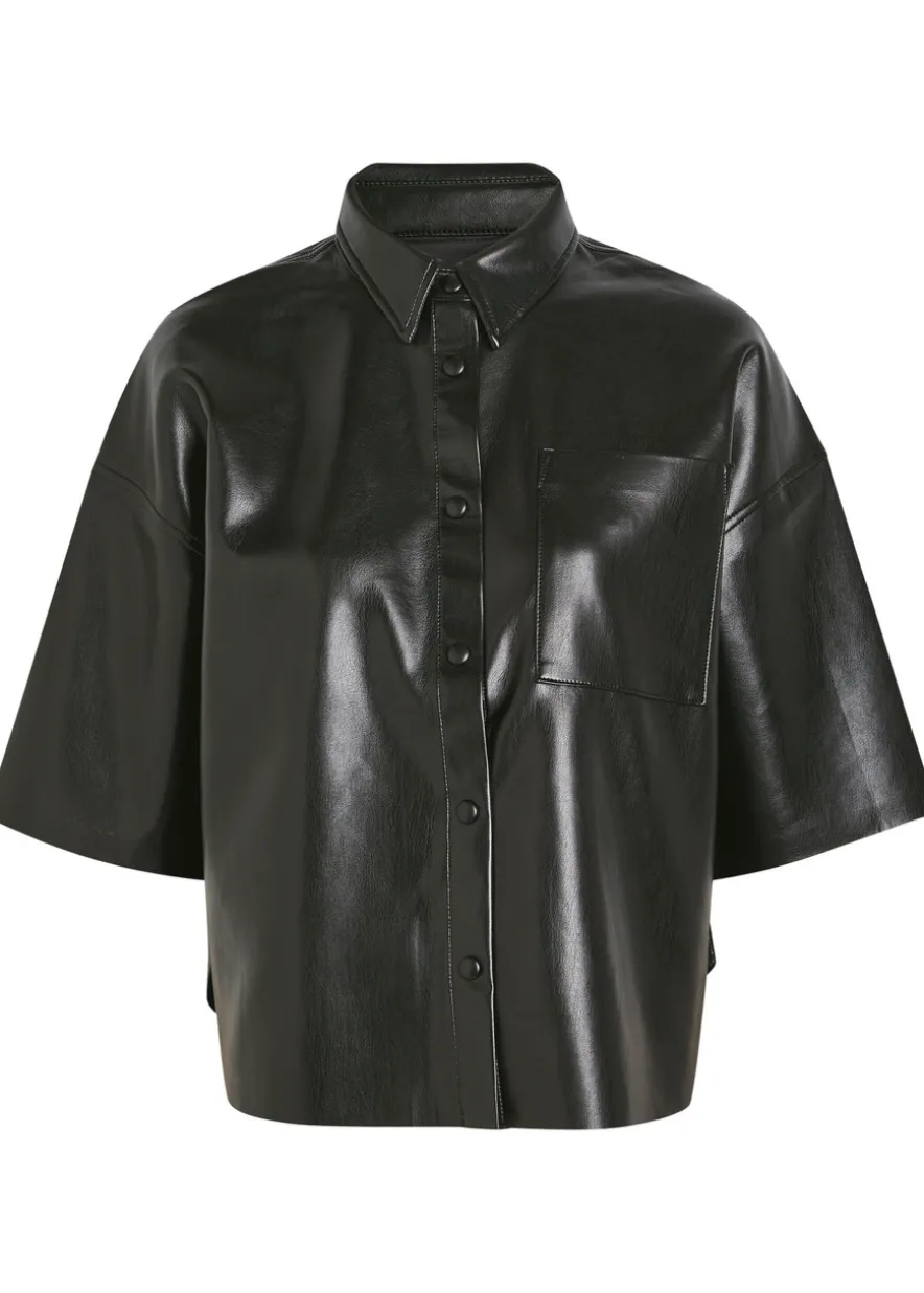 Frances faux leather shirt