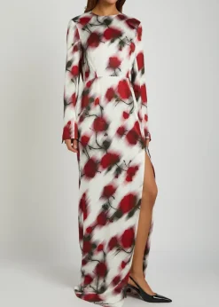 Frances floral satin maxi dress
