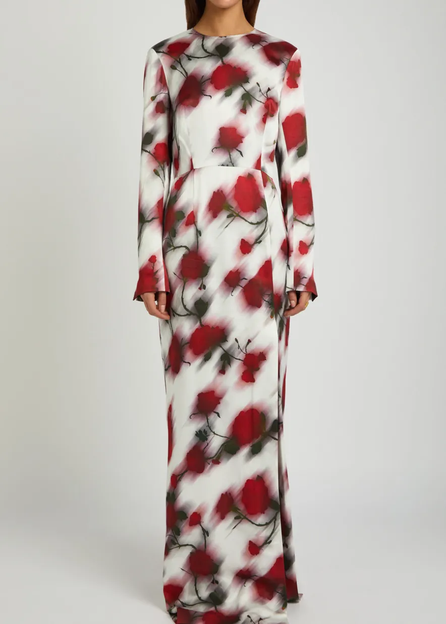 Frances floral satin maxi dress