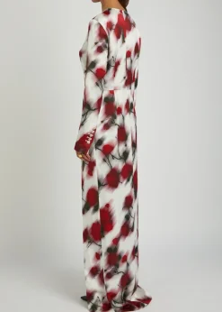 Frances floral satin maxi dress