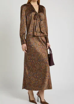 Francine printed silk-blend blouse