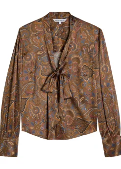 Francine printed silk-blend blouse