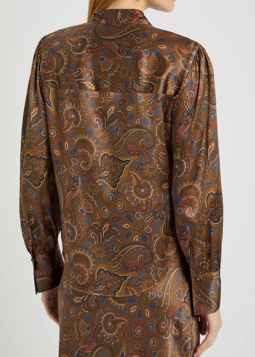 Francine printed silk-blend blouse