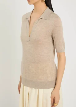 Frank cashmere and silk-blend polo
