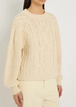 Frankie cable-knit cotton jumper