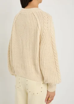 Frankie cable-knit cotton jumper