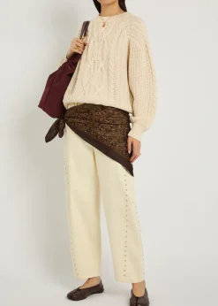 Frankie cable-knit cotton jumper
