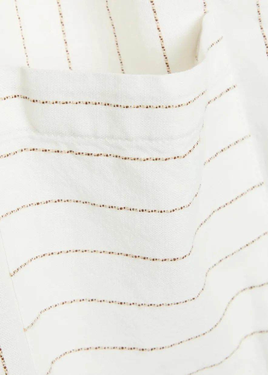 Franklin striped cotton and linen-blend shirt