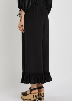 Frill silk-georgette culottes