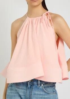 Frill silk top