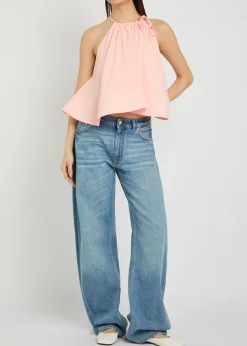 Frill silk top