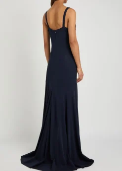 Frill woven maxi dress
