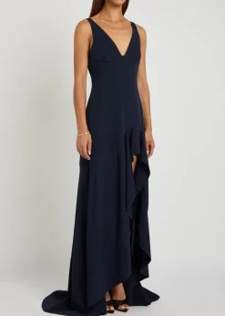 Frill woven maxi dress