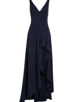 Frill woven maxi dress