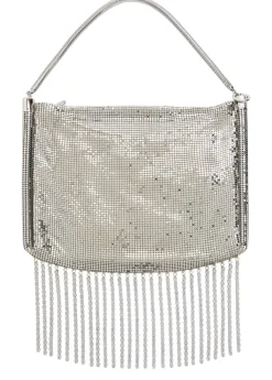 Fringed chainmail shoulder bag