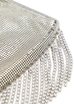 Fringed chainmail shoulder bag