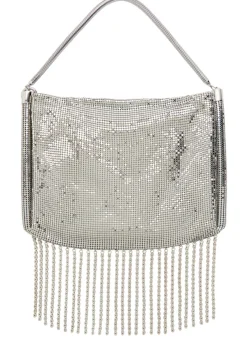 Fringed chainmail shoulder bag