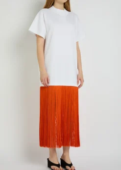 Fringed cotton T-shirt