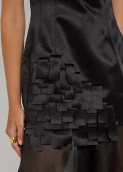 Fringed satin top