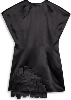 Fringed satin top