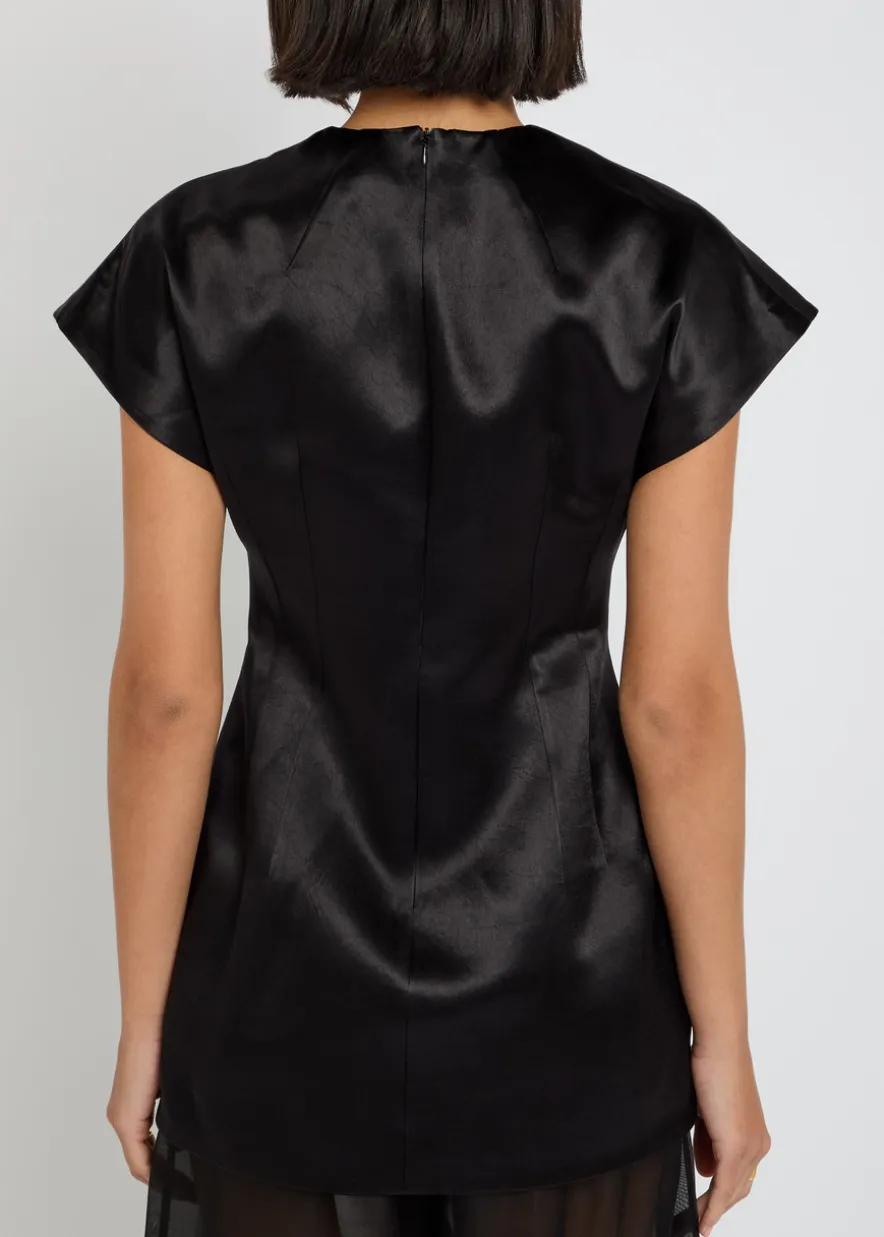 Fringed satin top