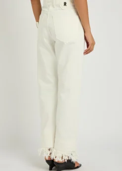 Fringed straight-leg jeans