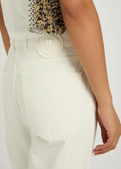 Fringed straight-leg jeans