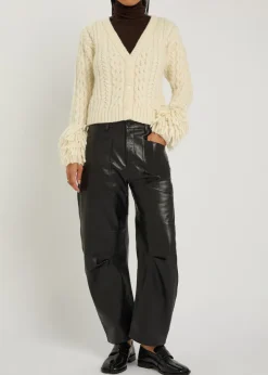 Fringed wool-blend cardigan