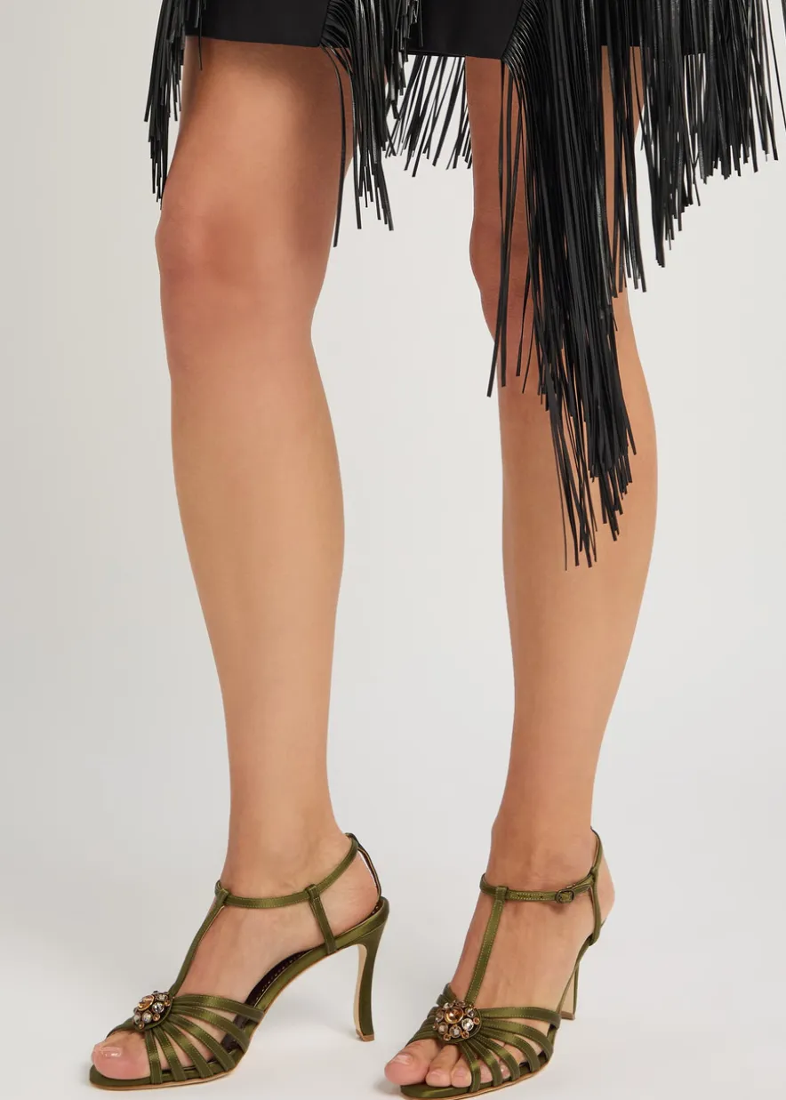 Fulcon 90 crystal-embellished satin sandals