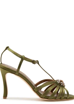 Fulcon 90 crystal-embellished satin sandals