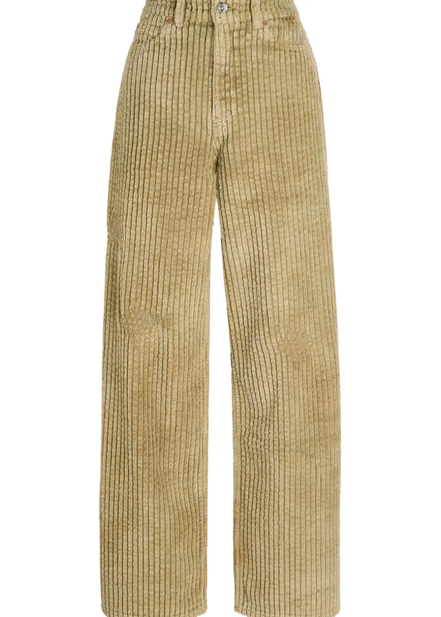 Full Cut distressed terry-corduroy trousers