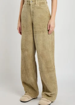 Full Cut distressed terry-corduroy trousers