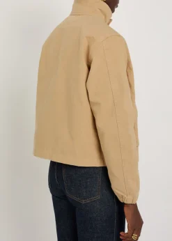 Funnel-neck canvas jacket
