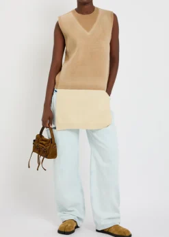 Fuse colour-blocked wool vest
