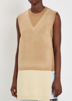 Fuse colour-blocked wool vest