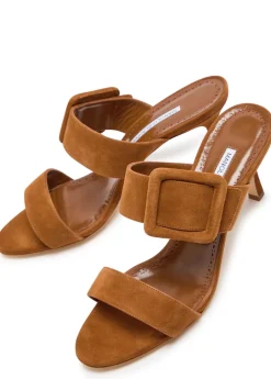 Gable 70 buckle-embellished suede mules