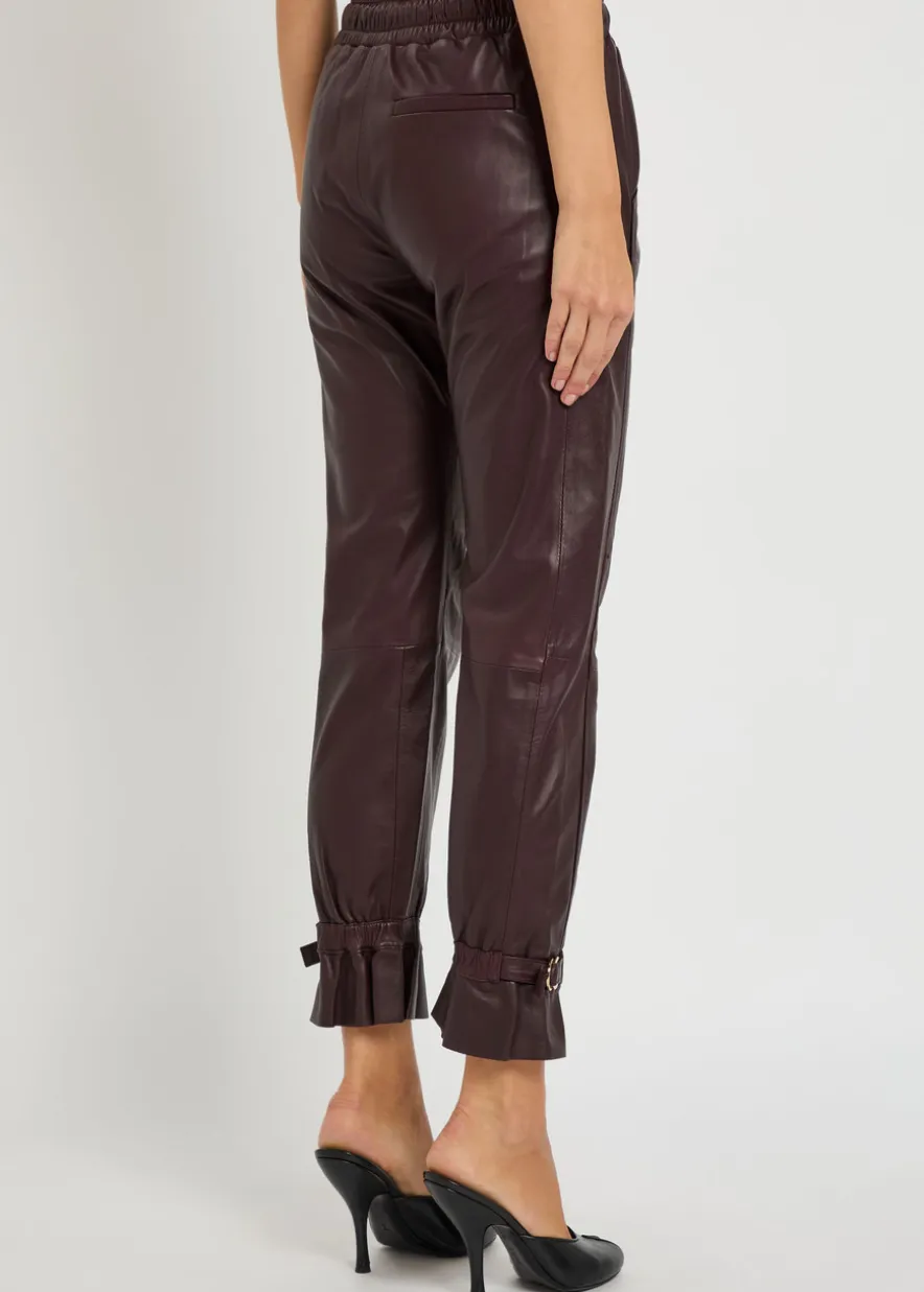 Gaby drawstring leather trousers