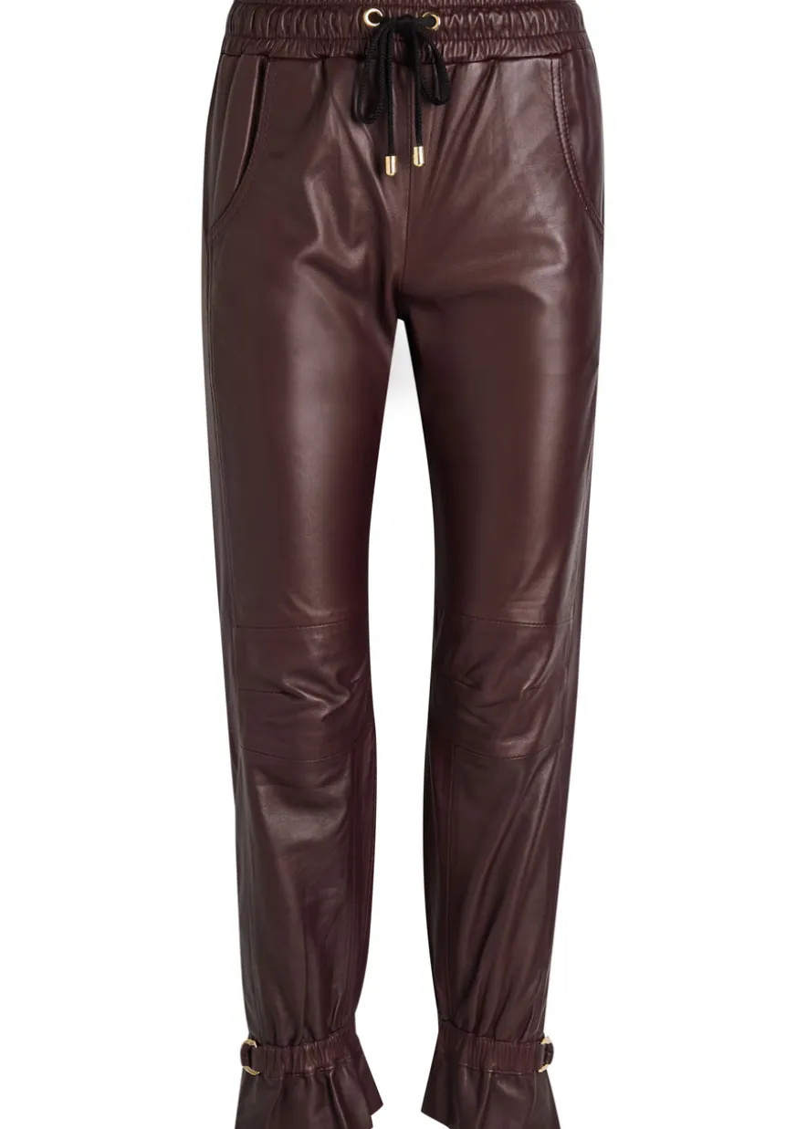 Gaby drawstring leather trousers