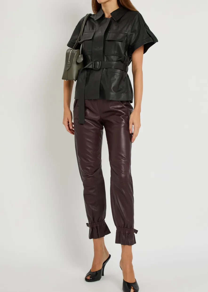 Gaby drawstring leather trousers