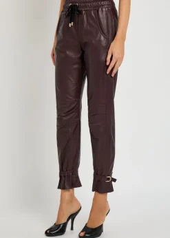 Gaby drawstring leather trousers