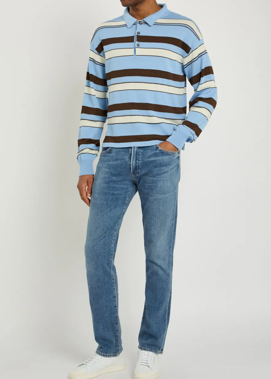 Gage straight-leg denim and cashmere-blend jeans